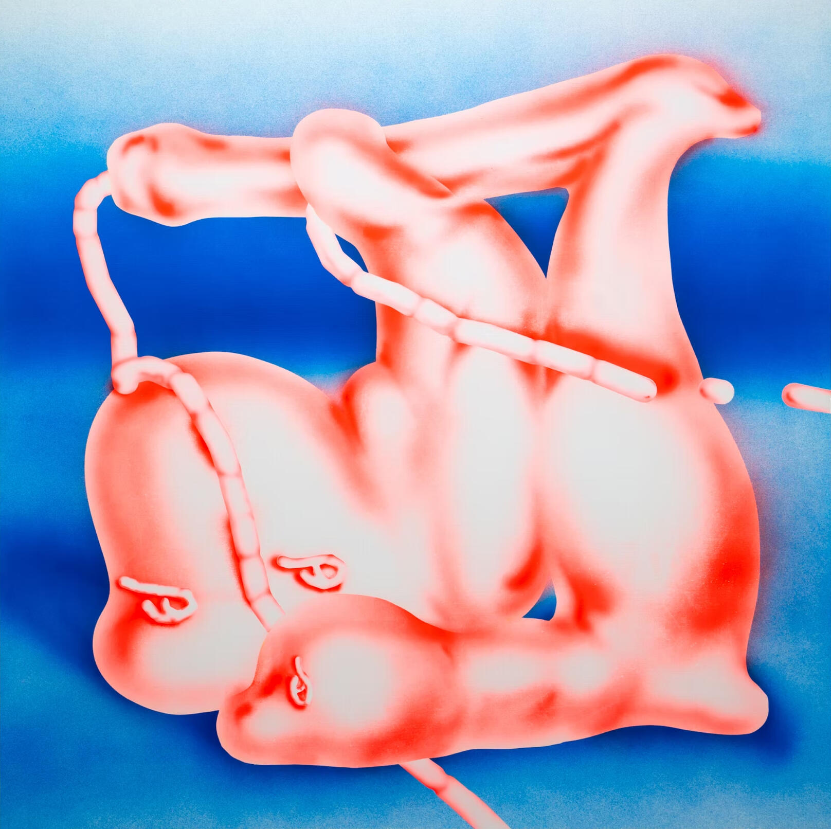 추수, 아가몬: 줍는 순간, 2023, 캔버스에 스프레이, 130 x 130 cm