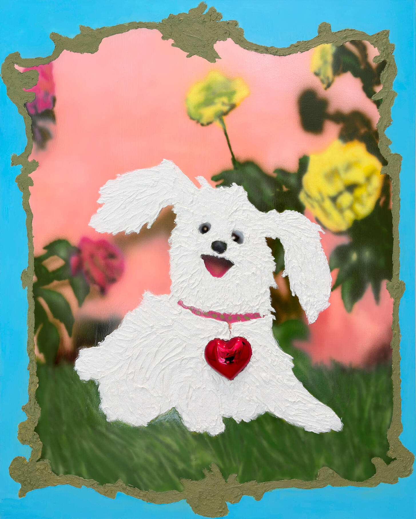 노상호, HOLY, 2022, 캔버스에 아크릴, 오브제, 90.9 x 72.7 x 6 cm