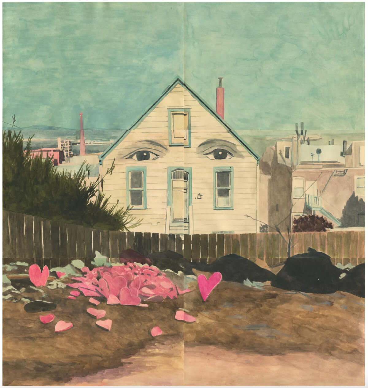 노상호, HOLY, 2023, 종이에 수채, 60.6 x 60.6 cm