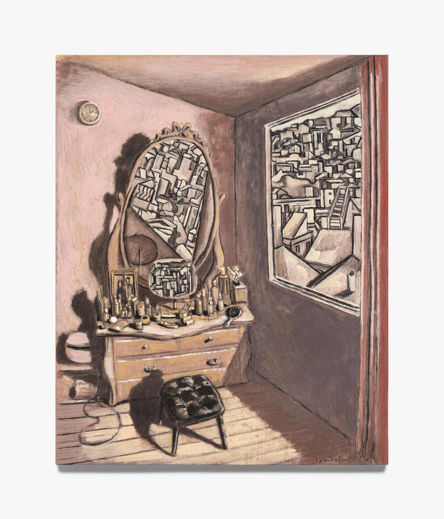 유근택, 거울, 2021, 한지에 수묵채색, 204 x 128 cm