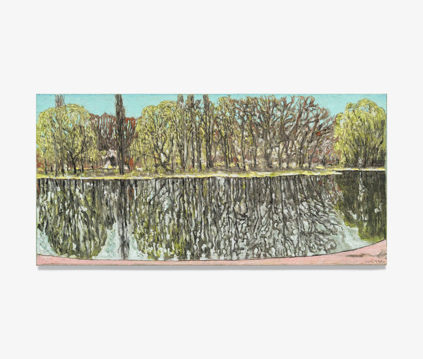 유근택, 반영, 2023, 한지에 수묵채색, 100 x 205 cm