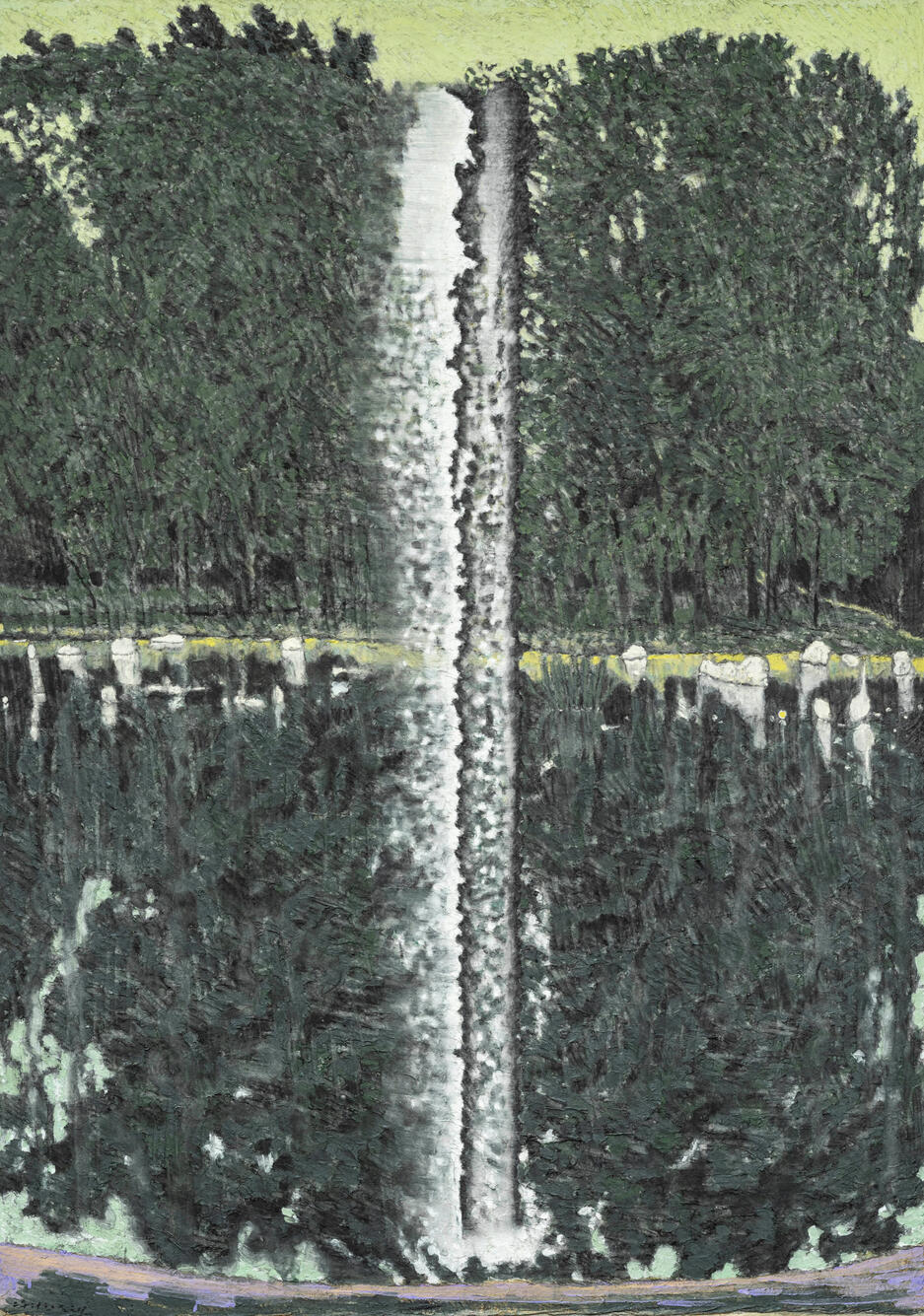 유근택, 분수, 2023, 한지에 수묵채색, 206 x 146 cm