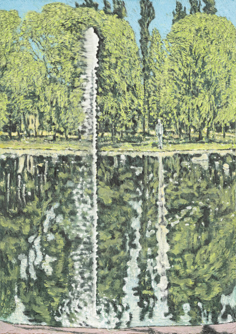 유근택, 분수, 2023, 한지에 수묵채색, 206 x 146 cm