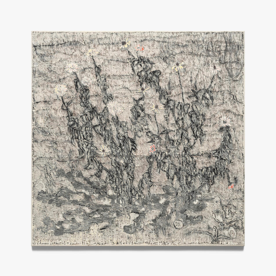 유근택, 말하는 정원, 2018, 한지에 수묵채색, 147 x 146 cm